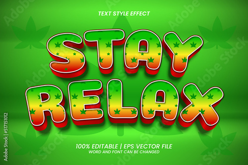 Stay Relax Editable Text Effect 3D Style