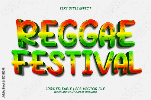 Editable Text Effect - Reggae Festival 3D Style