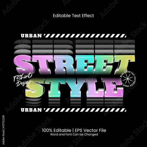 Street Style editable text effect Stacked shadow