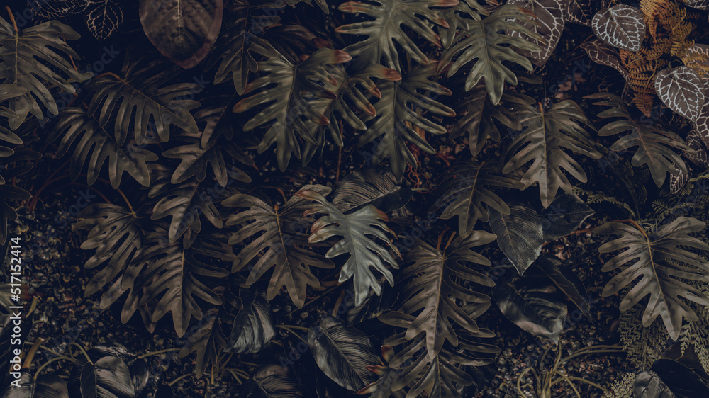 custom made wallpaper toronto digitalCreative colorful leaves background, tropical leaf banner or floral jungle pattern concept.