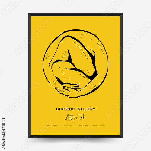 Antique statues vertical posters template. Modern card, wall art.