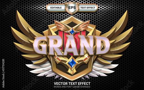 Grand Game Badge with Editable Text Effect