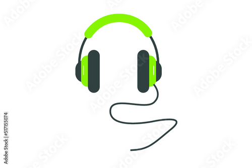 green headphones