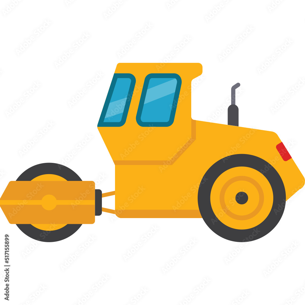 Naklejka premium Road roller Which Can Easily Modify Or Edit
