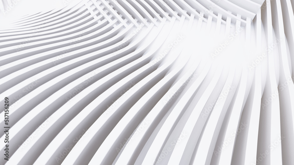 Abstract Curved Shapes. White Circular Background. Abstract Curved Shapes. White Circular Background.