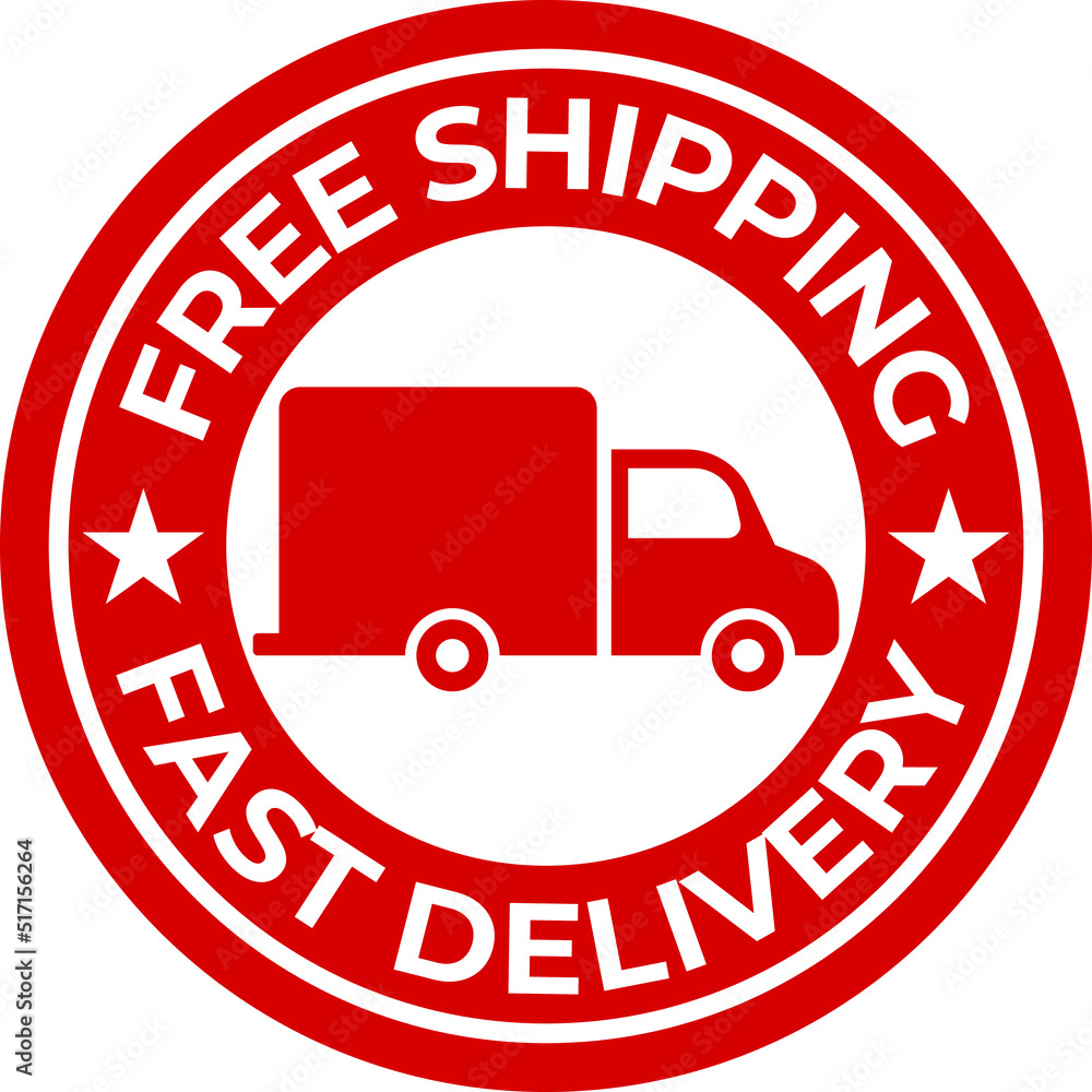 Free Delivery Stamp, Fast Delivery Badge Button Free Delivery Stamp, Fast Delivery Badge Button