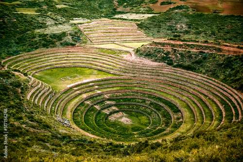 Schilderij op canvas Agricultural terraces in Sacred Valley Moray in Peru