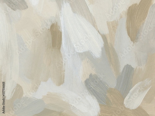Neutral abstract art background. Hand painted acrylic texture template with paint brush strokes
