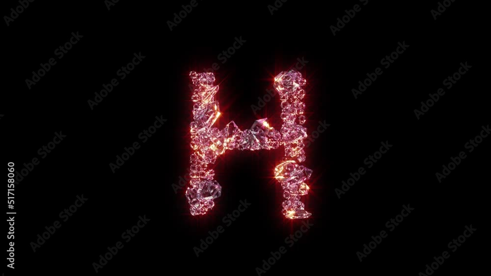 pink shining glamorous gems font - letter H on black, isolated - loop video pink shining glamorous gems font - letter H on black, isolated - loop video