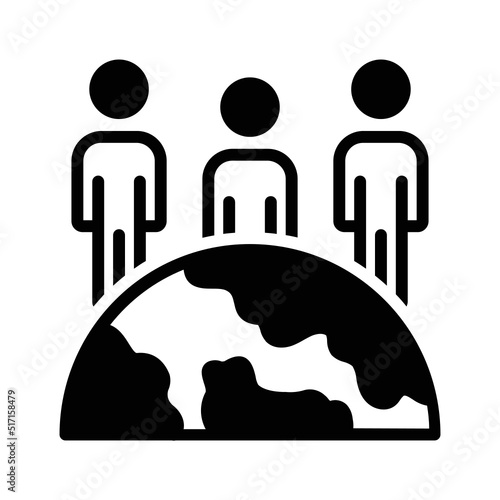 Black solid icon for Human