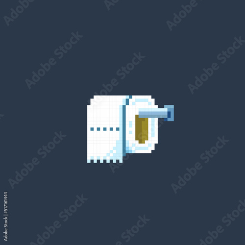 toilet paper with handle in pixel art style