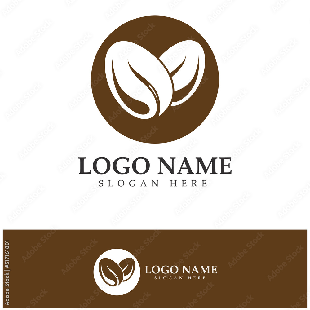 coffee bean logo including coffee farm coffee shop with modern concept coffee bean logo including coffee farm coffee shop with modern concept