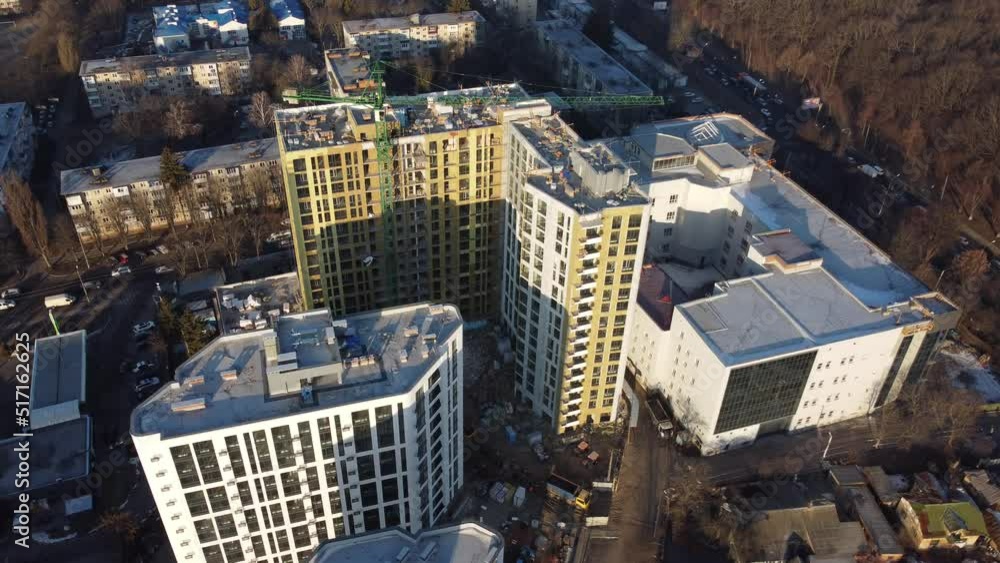 Building external wall thermal insulation with mineral wool. Exterior