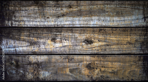 Tablou pe pânză Three horizontal strips of wood as a natural background