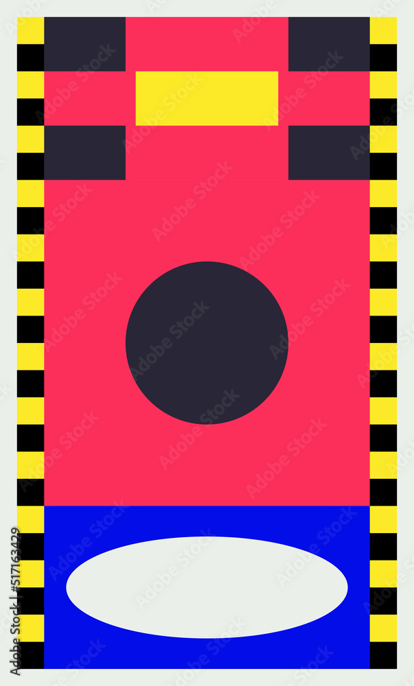 Abstract horizontal Geometric Artwork Design With Simple Shapes And Figures.. Abstract horizontal Geometric Artwork Design With Simple Shapes And Figures..