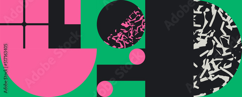 Modern Abstract Pattern Horizontal Background, Grunge Transition Texture, Geometric Shapes