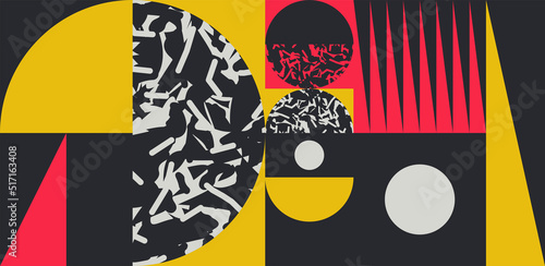 Modern Abstract Pattern Horizontal Background, Grunge Transition Texture, Geometric Shapes
