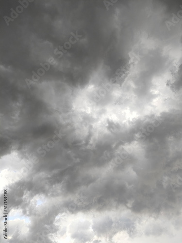 Grey clouds sky.