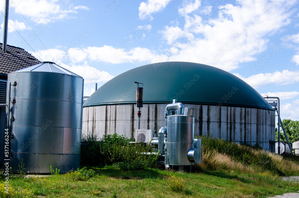 Agricultural biogas plants on the farm - obrazy, fototapety, plakaty 