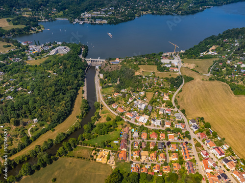 Klein Kinitz und Talsperre in Brünn von oben im Sommer