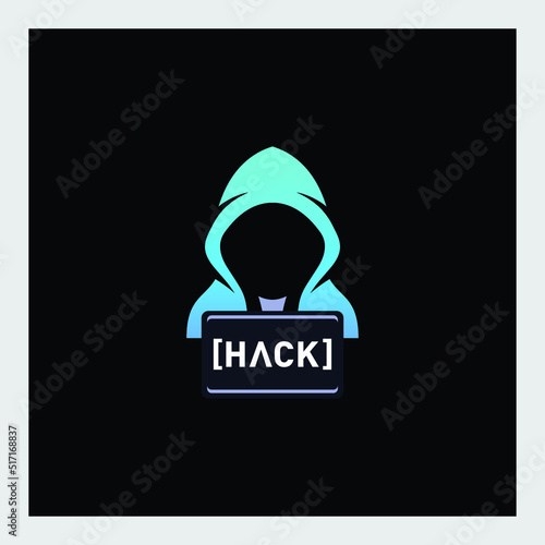 hacker character logo design