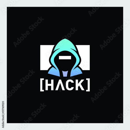 hacker character logo design