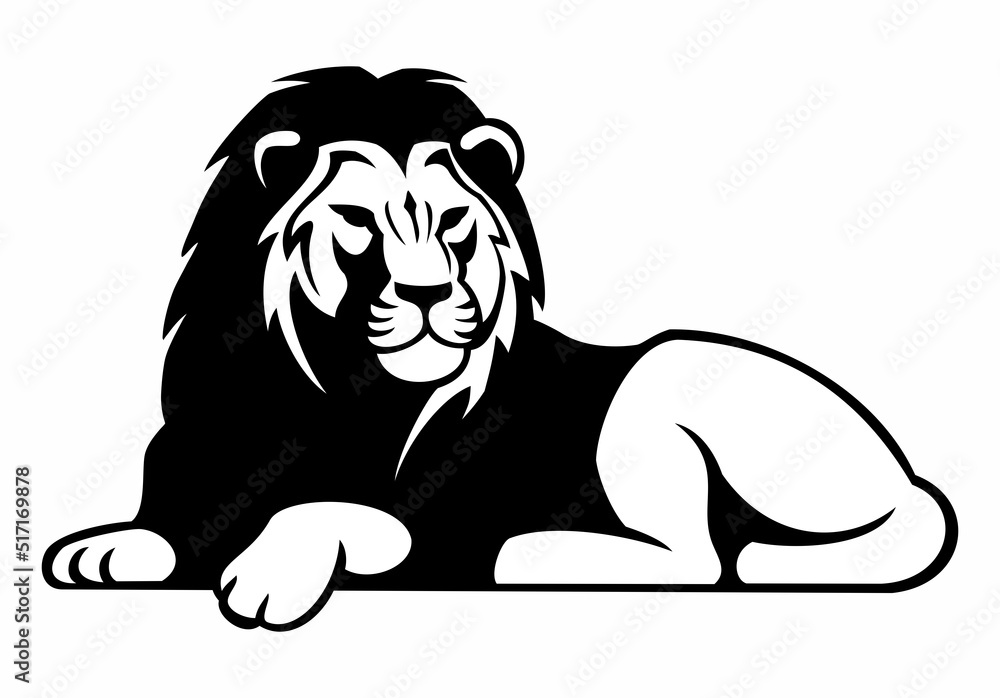 Lion Resting Vector African lion lying vector image, isolated on white background. Stock ...