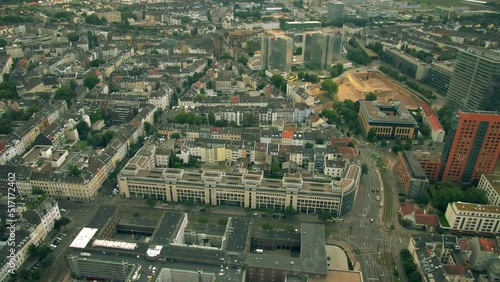 Unterbilk, an urban borough of the city of Dusseldorf, Germany. Aerial view photo