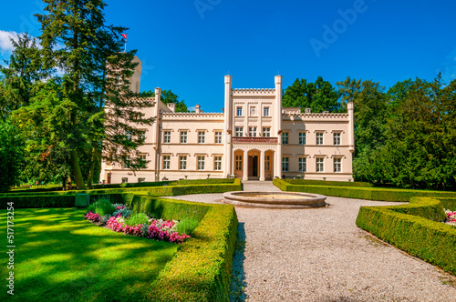 Neo-gothic Palace from 19th century. Mierzecin, Lubusz Voivodeship, Poland