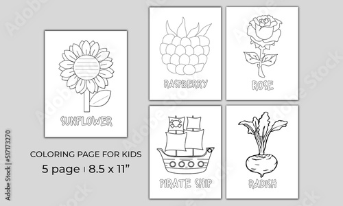 Toddler Coloring Page For Kids or Toddler Coloring Book Interior  photo