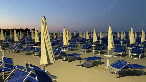 Beach umbrellas at night