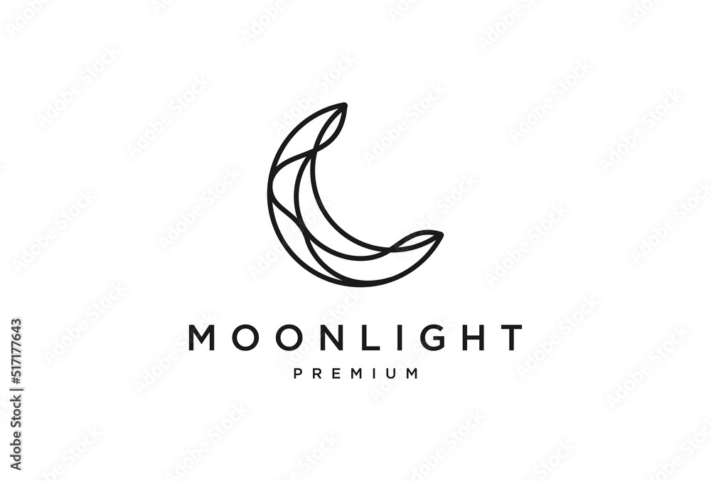 crescent moon and star logo design line icon vector in style outline linear crescent moon and star logo design line icon vector in style outline linear
