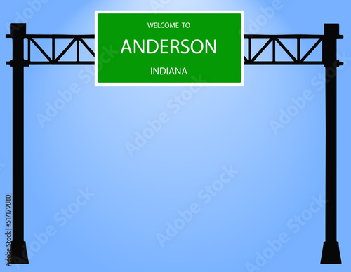 Vector Signage - Welcome to Anderson, Indiana Over Hang photo