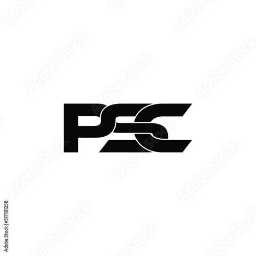 PSC letter monogram logo design vector photo