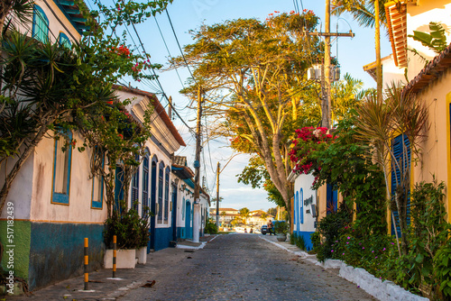 Beautiful and colorful colonial streets in Passage neighborhood, Cabo Frio, Brazil