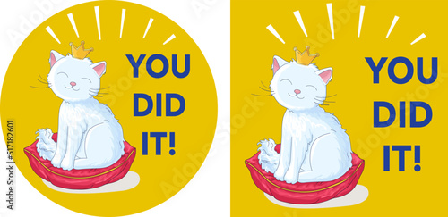 Reward children stickers collection with cure animals. Teachers award badges with funny animals. Labels for a chore chart. Vector illustration.