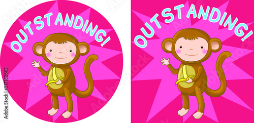 Reward children stickers collection with cure animals. Teachers award badges with funny animals. Labels for a chore chart. Vector illustration.