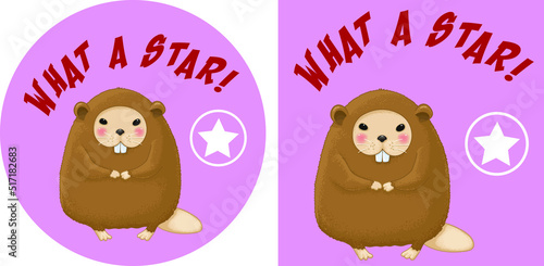 Reward children stickers collection with cure animals. Teachers award badges with funny animals. Labels for a chore chart. Vector illustration.
