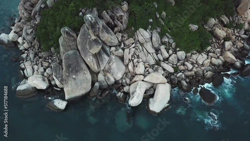 Koh tao in thailand rocky shore photo