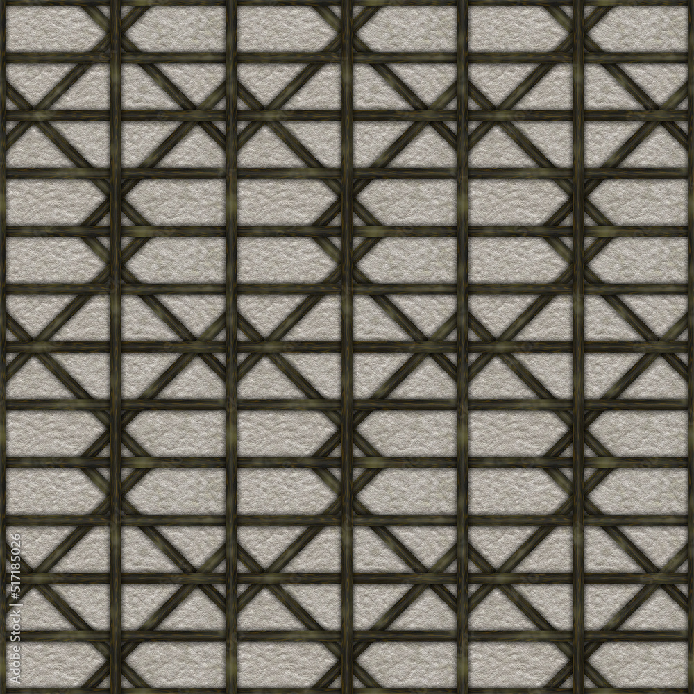 Background Illustration of a Tudor wall, seamless pattern Stock