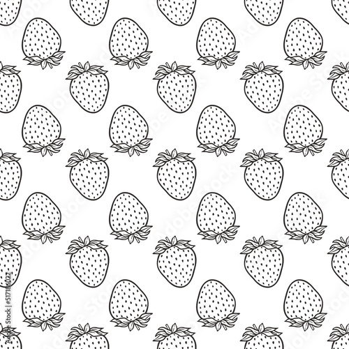 vector graphic seamless pattern with strawberry plant 2