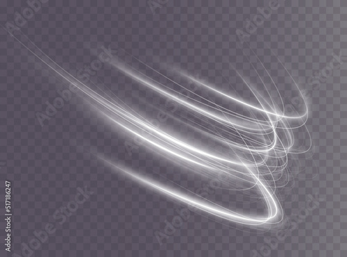 Light white Twirl. Curve light effect of white line. Luminous white circle. Light white pedistal, podium, platform, table. Vector PNG. Vector illustration