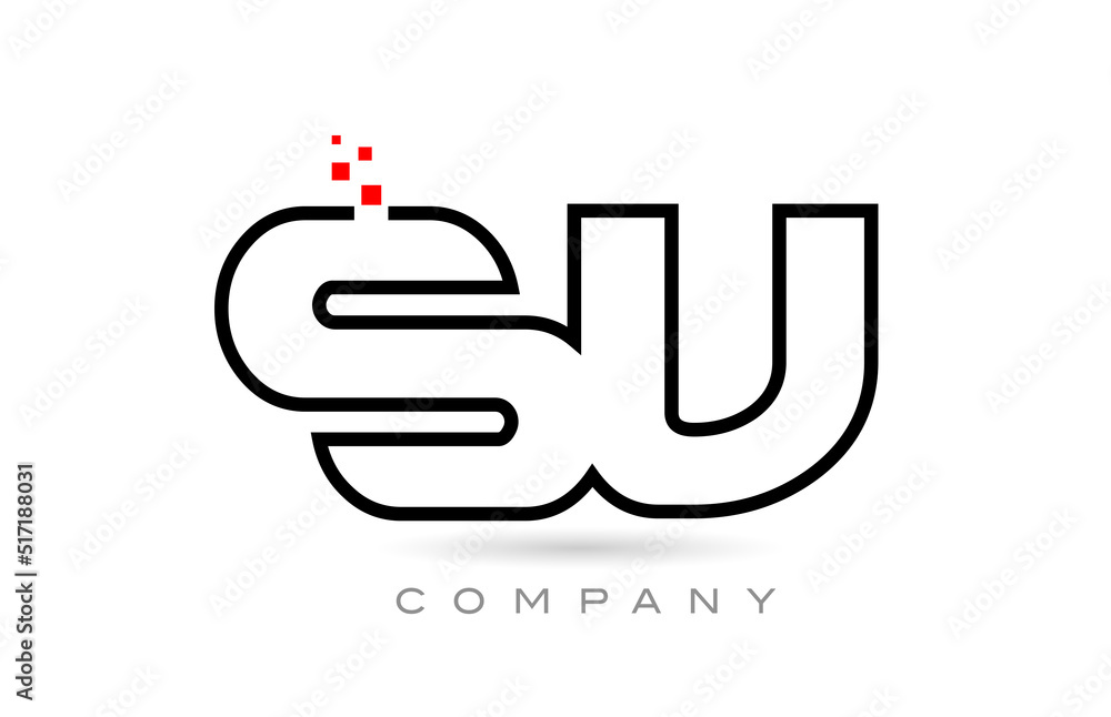 SV connected alphabet letter logo icon combination design with dots and red color. Creative template for company and business SV connected alphabet letter logo icon combination design with dots and red color. Creative template for company and business