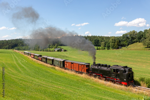 Öchsle steam train locomotive railway near Ochsenhausen Wennedach in Germany