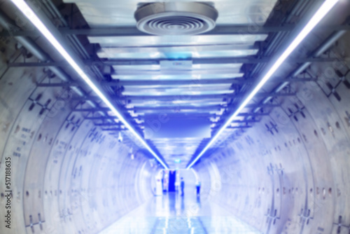 Blurry walkway Tunnel to Sam Yan MRT Station, Bangkok photo