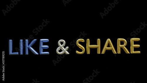 LIKE and SHARE animated text balloon style background with bounce animation for video element, movie, process, waiting, video element, template. load