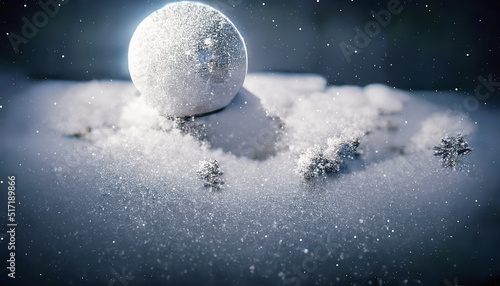 Snow ball, winter snow back...