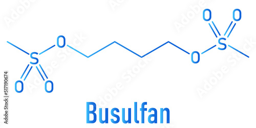 Skeletal formula of Busulfan cancer chemotherapy drug molecule.