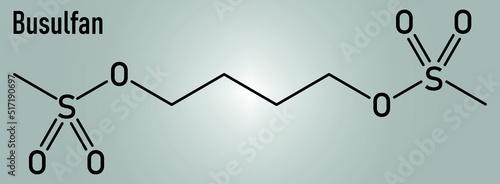 Skeletal formula of Busulfan cancer chemotherapy drug molecule.
