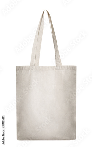 Textile tote bag isolated on white.Organic eco shopping bag.